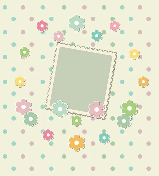 Scrapbooking template for with photo frame — Stock Vector