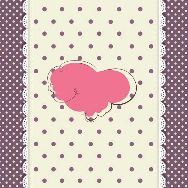 Tarjeta de felicitación vintage con nube rosa — Vector de stock