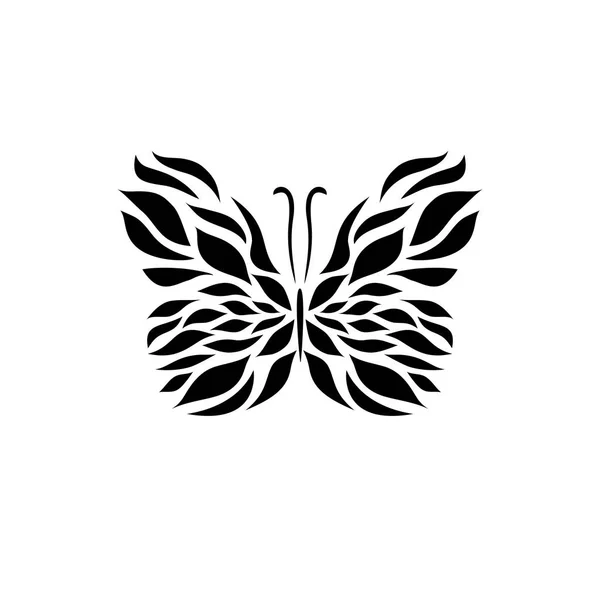 Logotype noir de papillon — Image vectorielle