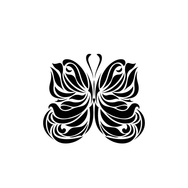 Schwarzer Schriftzug des Schmetterlings — Stockvektor