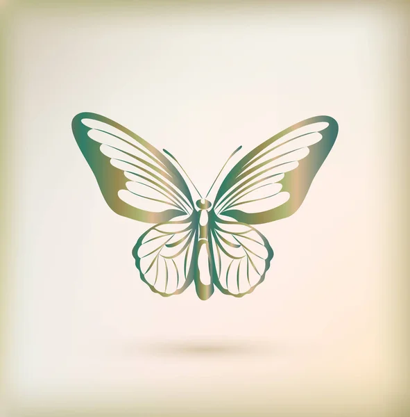 Floral ευχετήρια κάρτα με πεταλούδα — Διανυσματικό Αρχείο