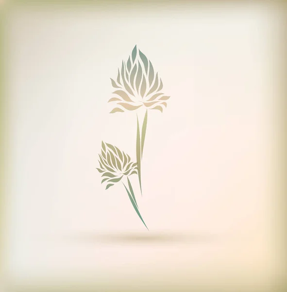 Cartão de saudação elegante com flor — Vetor de Stock