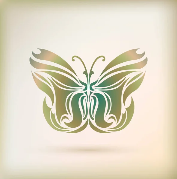 Квіткова листівка з метеликом Векторна Графіка