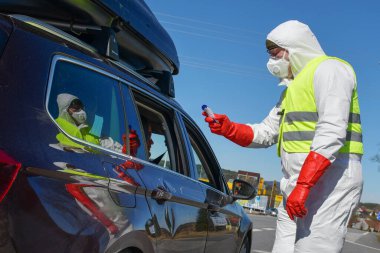 Coronavirus koruması, covid-19, Avusturya - Çek sınırında ölçüm