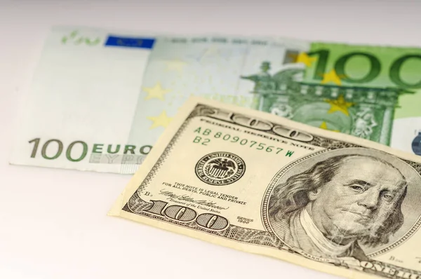 Banconote Dollari Euro Economia Dollaro Cambio Valuta Contanti — Foto Stock