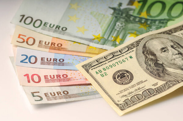 dollar and euro notes, economy, dollar, exchange currency cash