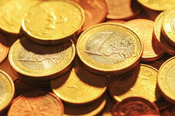 Euro 欧州連合のコインは現金お金を設定 — ストック写真