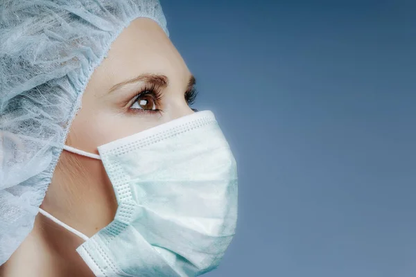 Virus Corona Immagine Ilustrazione Medico Che Indossa Una Maschera Prevenzione — Foto Stock