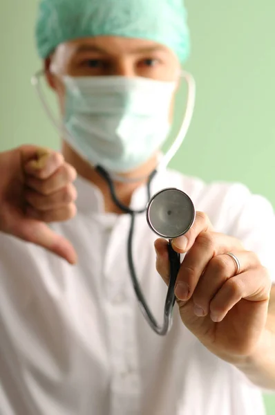 Covid Corona Virus Young Doctor Medical Assisten Ilustration Picture Green — Stock Photo, Image