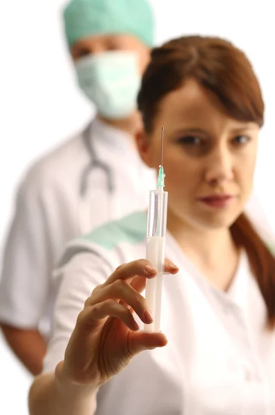 Medical Assistant Injection Doctor — Stock Photo, Image