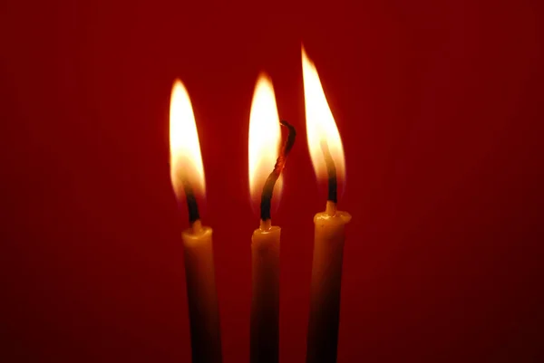 Kaarsen Met Vlammen Detail — Stockfoto