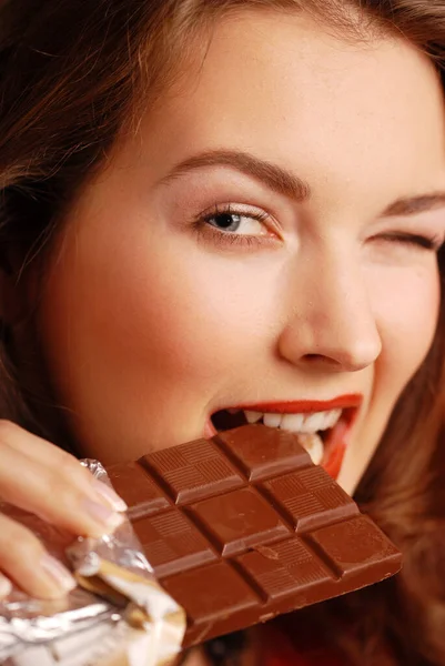 Una Ragazza Con Cioccolato — Foto Stock