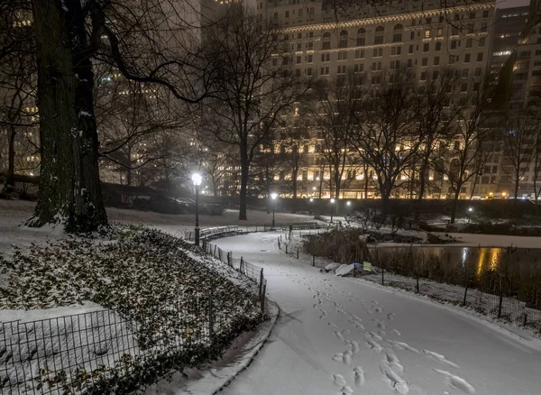 Central Park, Nowy Jork miasto nocą — Zdjęcie stockowe