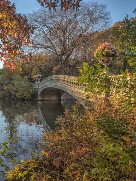 Bogenbrücke Central Park — Stockfoto