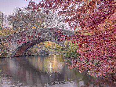 Gapstow köprü Central Park, New York City sonbahar