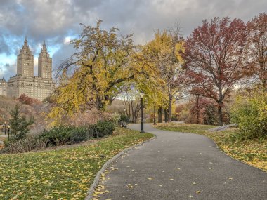 Geç sonbaharda Central Park, New York şehrinde