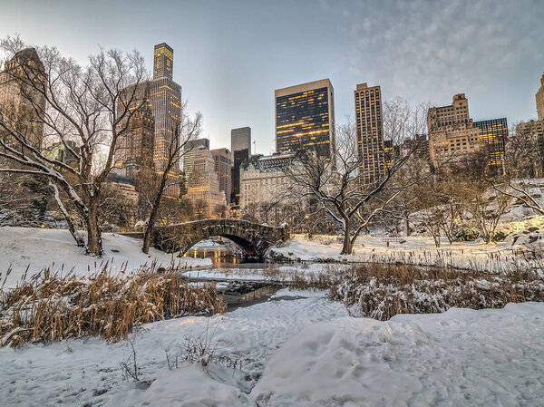 Central Park, New York City winter snow