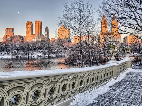 Boog brug central park — Stockfoto