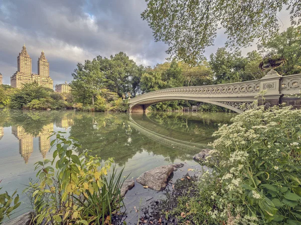 Boog brug central park — Stockfoto