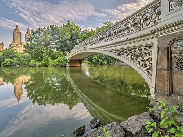 Bow Bridge Puente Hierro Fundido Situado Central Park Nueva York — Foto de Stock