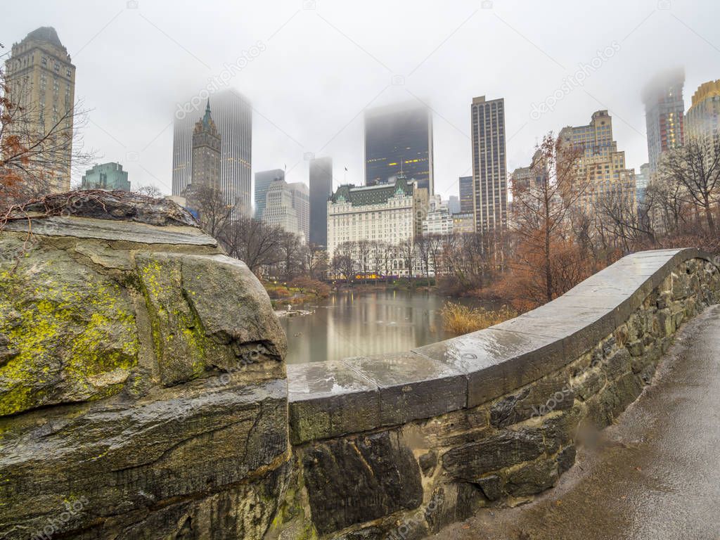 Gapstow Bridge is one of the icons of Central Park, Manhattan in New York City