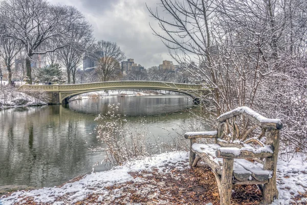 Boog brug central park — Stockfoto