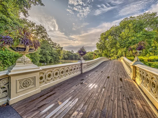 Boog brug central park — Stockfoto