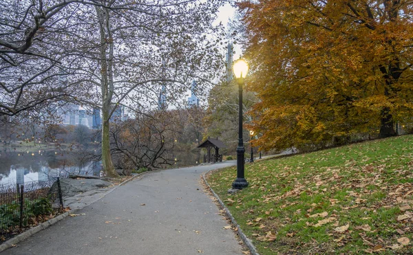 Central park, new york stad aan het meer — Stockfoto