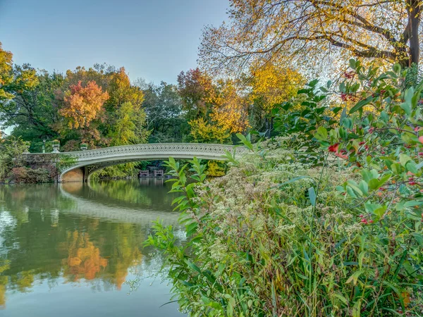 Боу Бридж Центральный Парк Нью Йорк Ранним Утром — стоковое фото