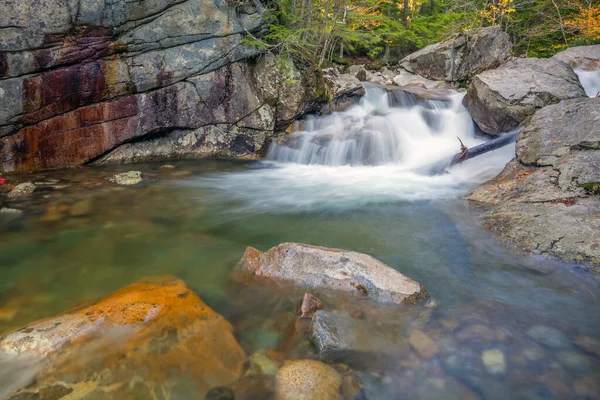 Cachoeira Perto Lincoln New Hampshire Final Outono Nova Inglaterra — Fotografia de Stock