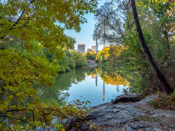 Lago Central Park Nueva York Manhattan — Foto de Stock