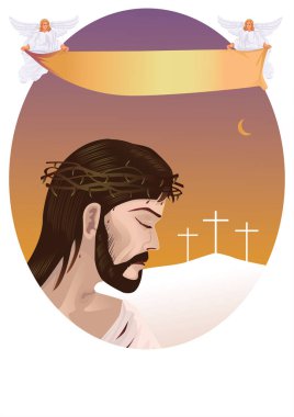 Jesus Christ with space for text  clipart