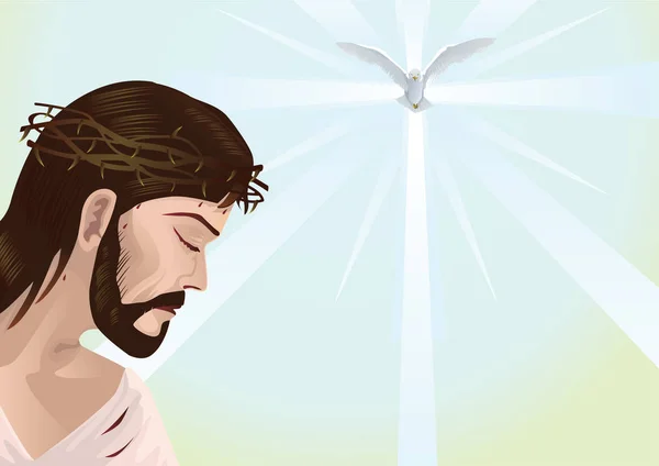 耶稣基督与文本的空间 — 图库矢量图片