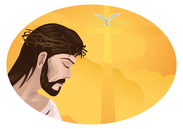 Jesucristo con espacio para el texto — Vector de stock