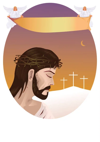 Jesus Cristo com espaço para o texto — Vetor de Stock