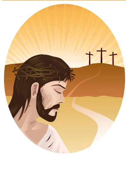 Jesuschrist mit Platz für Text — Stockvektor