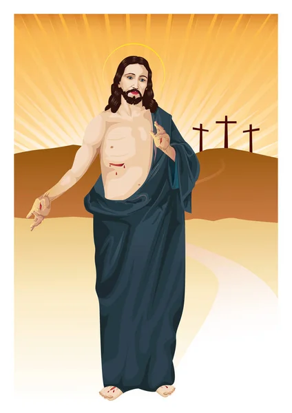 Jesucristo con espacio para el texto — Vector de stock