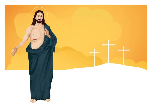 Jesuschrist mit Platz für Text — Stockvektor