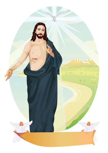 Jesucristo con espacio para el texto — Vector de stock