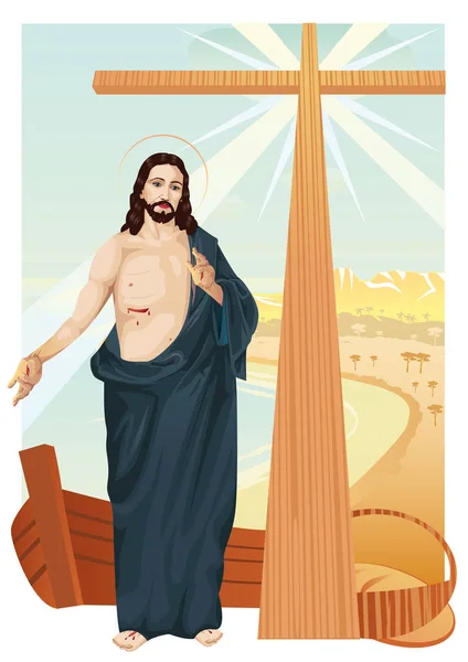 Jesucristo con espacio para el texto — Vector de stock