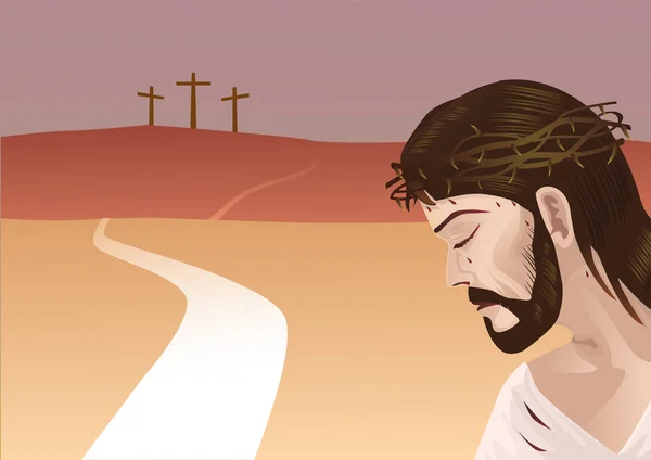 Jesucristo con espacio para el texto — Vector de stock