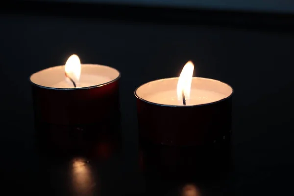 some candles with flame