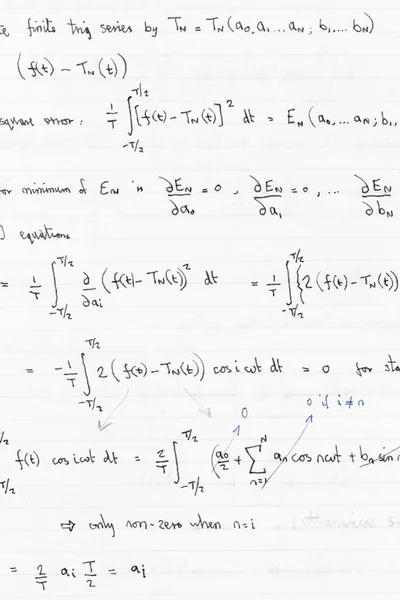 Tarefa de casa das equações matemáticas — Fotografia de Stock