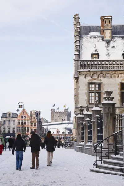 Turismo de Ghent no inverno — Fotografia de Stock