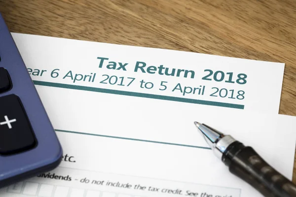 Tax return form UK 2018 — Stock Photo, Image