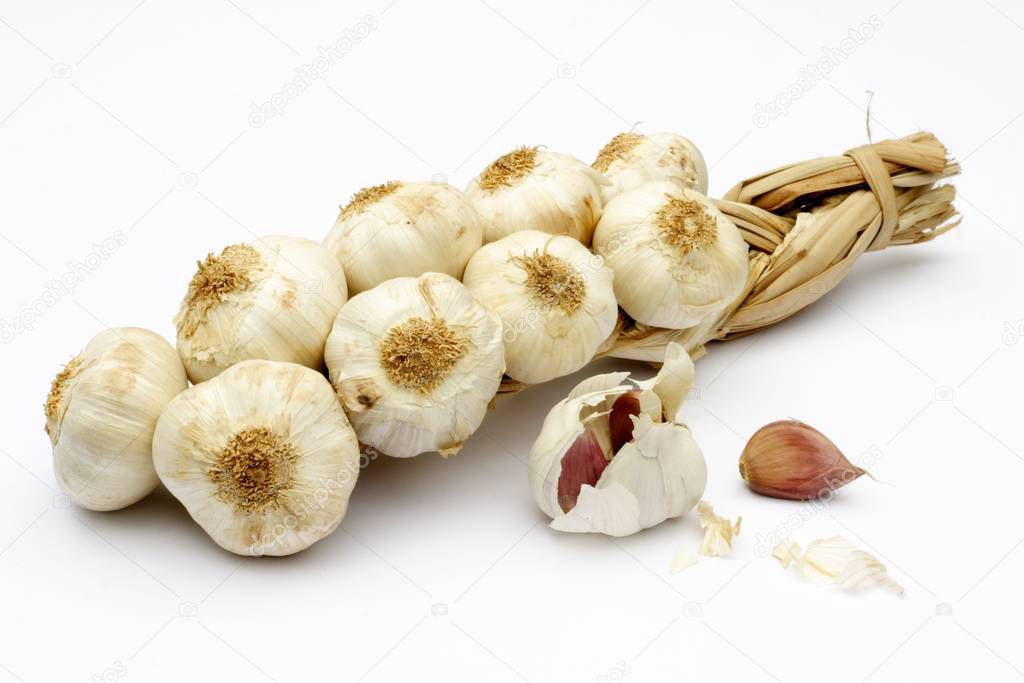 Garlic plait, string of garlic bulbs