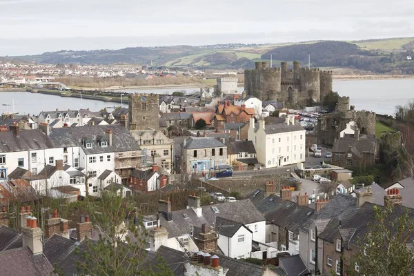 Castello e città di Conwy Galles — Foto Stock