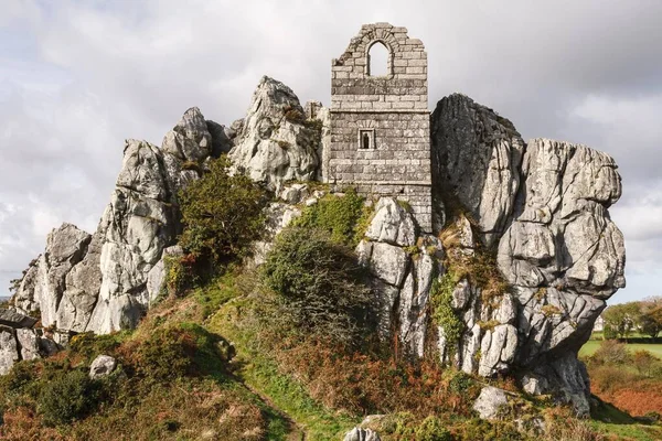 Roche Rocheuse Site Chapelle Michael Ermitage Près Austell Cornouailles — Photo