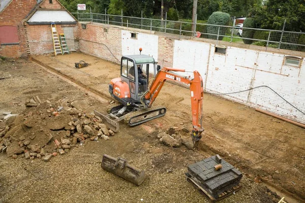 Buckingham Reino Unido Setembro 2016 Máquina Escavadora Que Trabalha Local — Fotografia de Stock