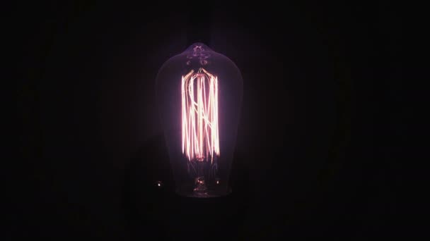 Lâmpada Incandescente Lâmpada Escura — Vídeo de Stock